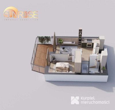 Sunrise Park | Mieszkanie nr 3.10 | 2 pokoje 32,52 m2 + balkon |