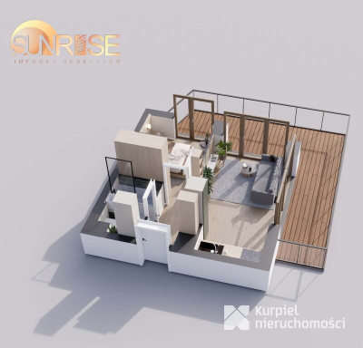 Sunrise Park | Mieszkanie nr 4.1 | 2 pokoje 32,56 m2 + balkon |
