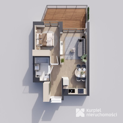 Sunrise Park | Mieszkanie nr 4.5 | 2 pokoje 39,43 m2 + balkon |