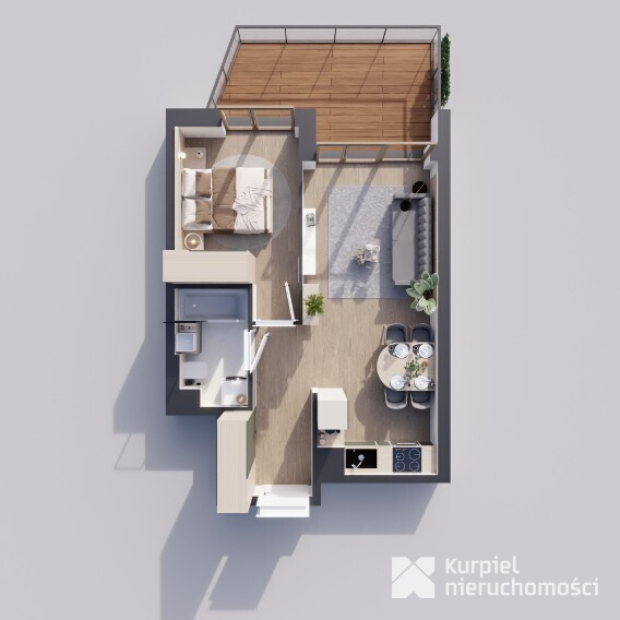 Sunrise Park | Mieszkanie nr 4.5 | 2 pokoje 39,43 m2 + balkon |