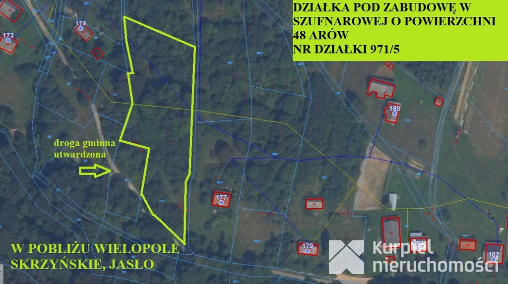 SZUFNAROWA- działka o pow. 48 arów pod zabudowę
